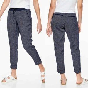 ATHLETA Striped Bali Linen Ankle Cropped Pant